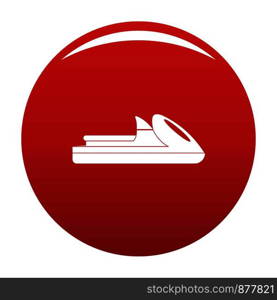 Boat icon. Simple illustration of boat vector icon for any design red. Boat icon vector red