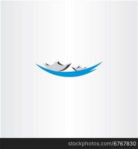 boat in lake vector sign logo symbol