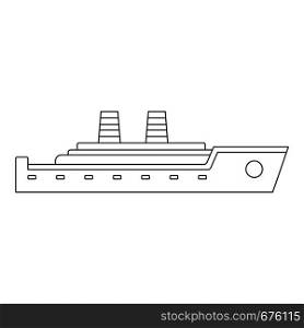 Boat in ocean icon. Outline illustration of boat in ocean vector icon for web. Boat in ocean icon, outline style.