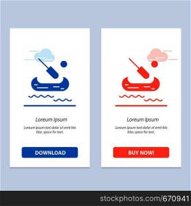 Boat, Kayak, Canada Blue and Red Download and Buy Now web Widget Card Template