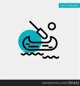 Boat, Kayak, Canada turquoise highlight circle point Vector icon