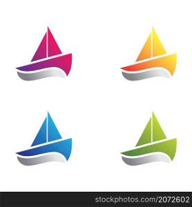 Boat logo template icon set design