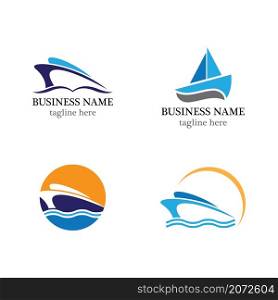 Boat logo template icon set design