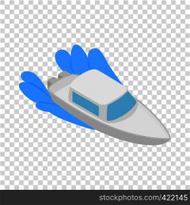 Boat on waves isometric icon 3d on a transparent background vector illustration. Boat on waves isometric icon