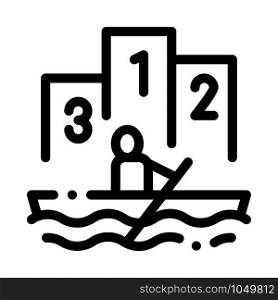 Boat Rowing Competition Canoeing Icon Vector Thin Line. Contour Illustration. Boat Rowing Competition Canoeing Icon Vector Illustration