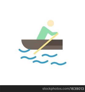 Boat, Rowing, Training, Water  Flat Color Icon. Vector icon banner Template