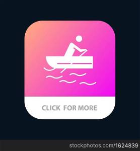 Boat, Rowing, Training, Water Mobile App Button. Android and IOS Glyph Version