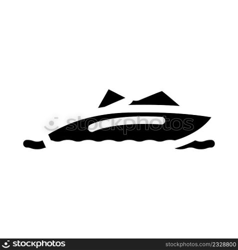 boat sea transport glyph icon vector. boat sea transport sign. isolated contour symbol black illustration. boat sea transport glyph icon vector illustration