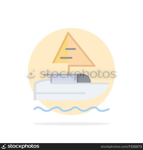 Boat, Ship, Indian, Country Abstract Circle Background Flat color Icon