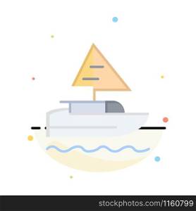 Boat, Ship, Indian, Country Abstract Flat Color Icon Template