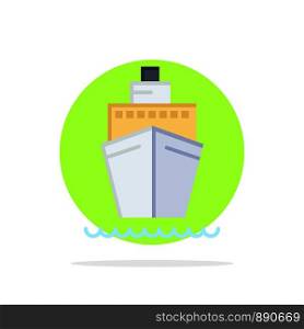 Boat, Ship, Transport, Vessel Abstract Circle Background Flat color Icon