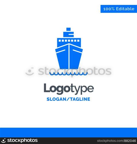 Boat, Ship, Transport, Vessel Blue Business Logo Template