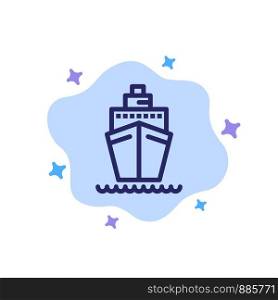 Boat, Ship, Transport, Vessel Blue Icon on Abstract Cloud Background