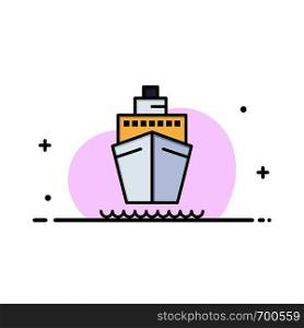 Boat, Ship, Transport, Vessel Business Logo Template. Flat Color