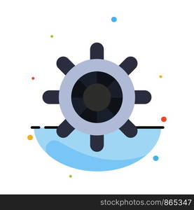 Boat, Ship, Wheel Abstract Flat Color Icon Template