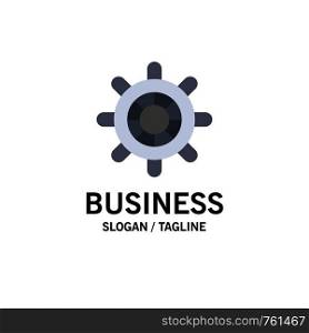 Boat, Ship, Wheel Business Logo Template. Flat Color