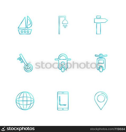 boat , shower , navigation , scooter , bike , transport , travel  ,transportation , traveling , boat , ship , plane , car , bus , truck , ticket , train , hardware , money,  cart , shopping,  icon, vector, design,  flat,  collection, style, creative,  icons