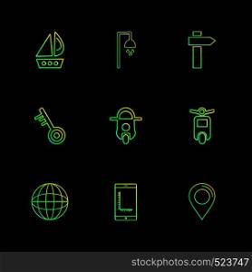 boat , shower , navigation , scooter , bike , transport , travel ,transportation , traveling , boat , ship , plane , car , bus , truck , ticket , train , hardware , money, cart , shopping, icon, vector, design, flat, collection, style, creative, icons