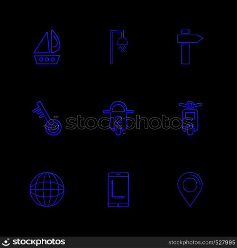boat , shower , navigation , scooter , bike , transport , travel ,transportation , traveling , boat , ship , plane , car , bus , truck , ticket , train , hardware , money, cart , shopping, icon, vector, design, flat, collection, style, creative, icons