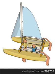 Boat toy, illustration, vector on white background.