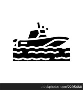 boat transport glyph icon vector. boat transport sign. isolated contour symbol black illustration. boat transport glyph icon vector illustration