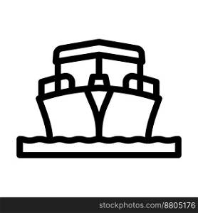 boat transport vehicle line icon vector. boat transport vehicle sign. isolated contour symbol black illustration. boat transport vehicle line icon vector illustration