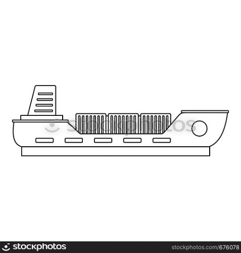 Boat with cargo icon. Outline illustration of boat with cargo vector icon for web. Boat with cargo icon, outline style.