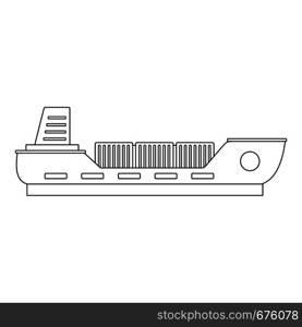 Boat with cargo icon. Outline illustration of boat with cargo vector icon for web. Boat with cargo icon, outline style.