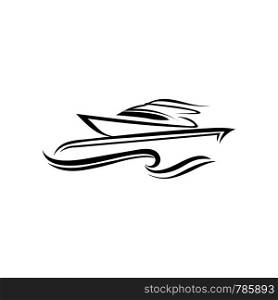 boat with outline logo template
