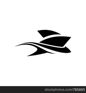 boat with outline logo template