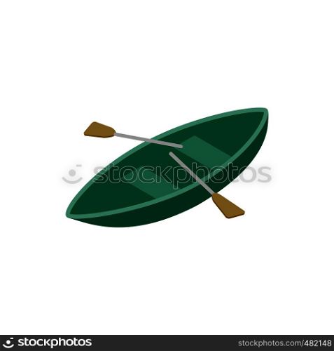 Boat with paddles isometric 3d icon on a white background. Boat with paddles isometric 3d icon