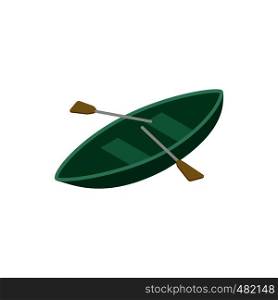 Boat with paddles isometric 3d icon on a white background. Boat with paddles isometric 3d icon