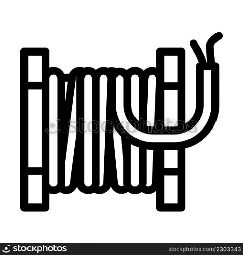 bobbin cable line icon vector. bobbin cable sign. isolated contour symbol black illustration. bobbin cable line icon vector illustration