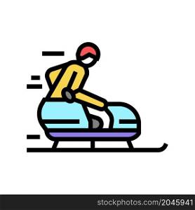 bobsled handicapped athlete color icon vector. bobsled handicapped athlete sign. isolated symbol illustration. bobsled handicapped athlete color icon vector illustration