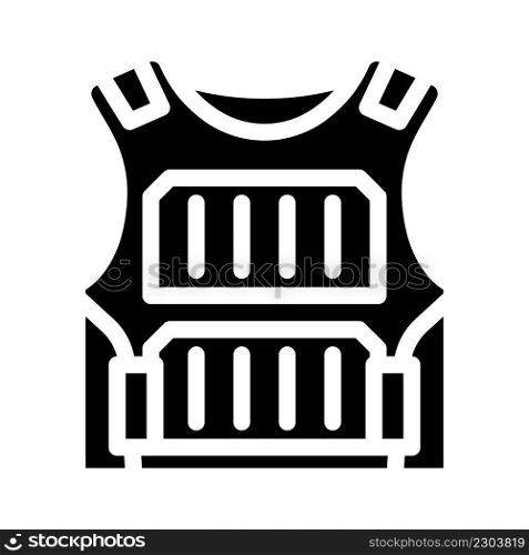 body armor glyph icon vector. body armor sign. isolated contour symbol black illustration. body armor glyph icon vector illustration