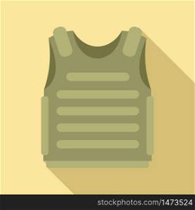 Body armor icon. Flat illustration of body armor vector icon for web design. Body armor icon, flat style