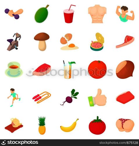 Body check icons set. Cartoon set of 25 body check vector icons for web isolated on white background. Body check icons set, cartoon style