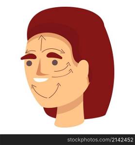 Body face massage icon cartoon vector. Head beauty. Skin facial. Body face massage icon cartoon vector. Head beauty