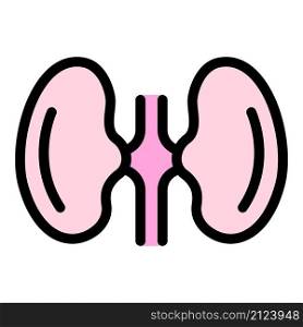 Body kidney icon. Outline body kidney vector icon color flat isolated. Body kidney icon color outline vector
