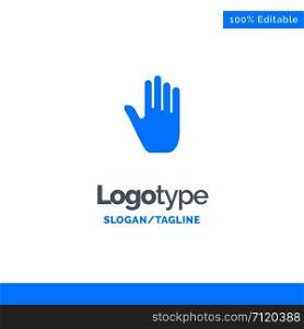 Body Language, Gestures, Hand, Interface, Blue Solid Logo Template. Place for Tagline