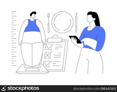 Body Mass Index abstract concept vector illustration. Health issue diagnostics, weight loss program, body mass fat index, healthy BMI, calculation formula, nutrition plan abstract metaphor.. Body Mass Index abstract concept vector illustration.