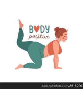 Body positive love your body quote flat design vector illustration