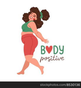 Body positive love your body quote flat design vector illustration