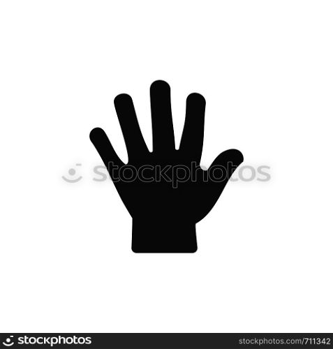 Body senses tact. Hand icon on a white background. Isolated vector illustration