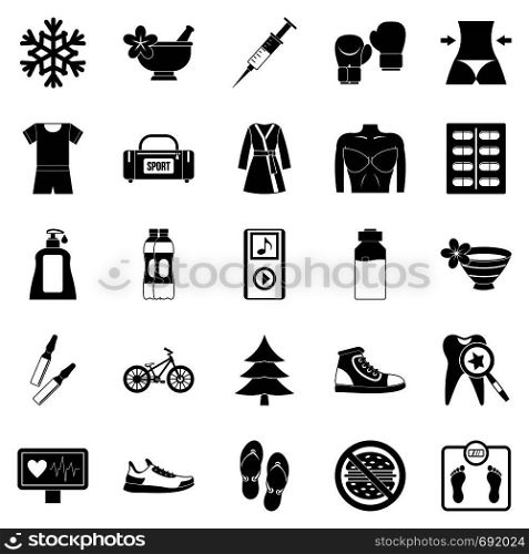 Body shape icons set. Simple set of 25 body shape vector icons for web isolated on white background. Body shape icons set, simple style