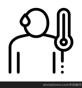 Body Temperature Icon Vector. Outline Body Temperature Sign. Isolated Contour Symbol Illustration. Body Temperature Icon Vector Outline Illustration