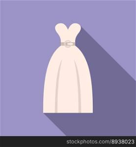 Body wedding dress icon flat vector. Bridal veil. Elegant female. Body wedding dress icon flat vector. Bridal veil