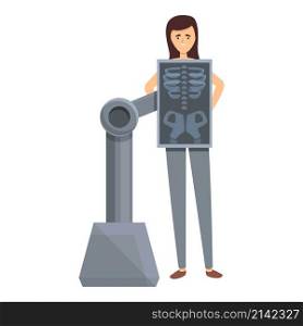 Body xray icon cartoon vector. Medical radiology. Scan machine. Body xray icon cartoon vector. Medical radiology