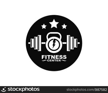 Bodybuilder fitness gym icon logo badge vector illustration design