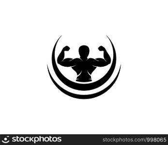 Bodybuilder,gym or fitness Logo Template
